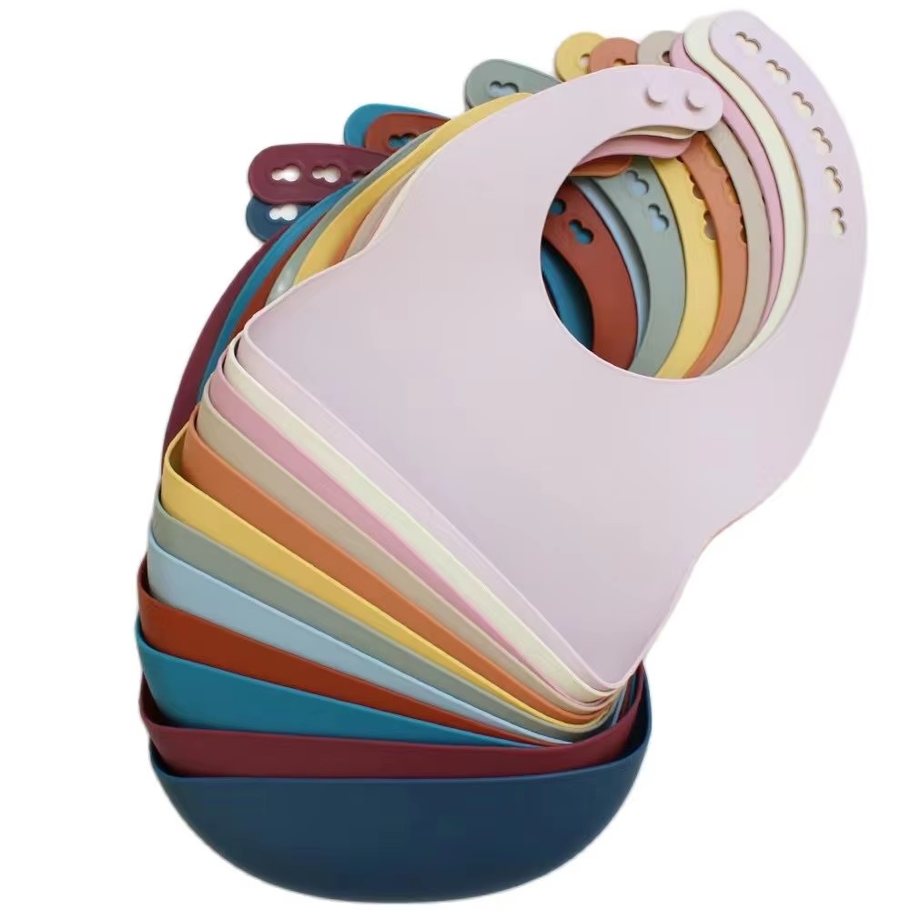 Waterproof Baby Bibs Silicone - 아기 실리콘 트레이 방수 턱받이 부드러운