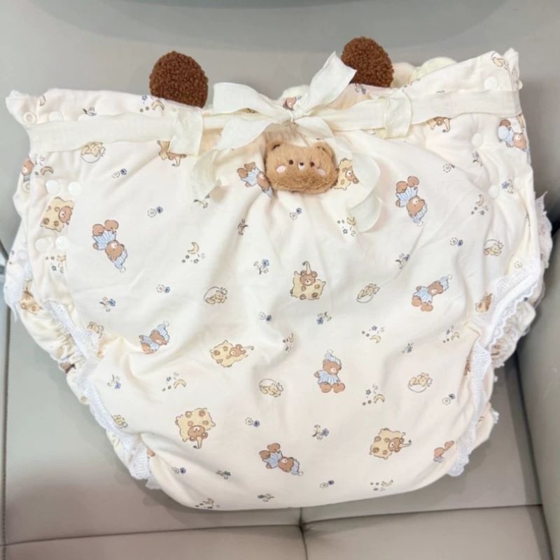 Diapering - 성인용 면 소재 만화 패턴 기저귀,