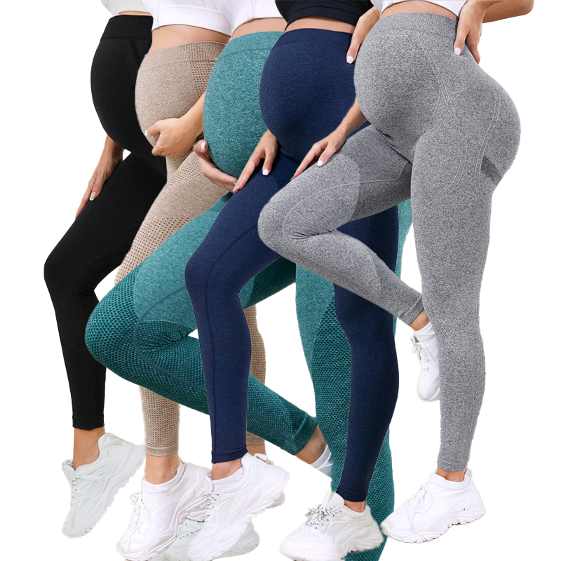Maternity Wear - 배꼽 전체 길이 임신 요가 바지