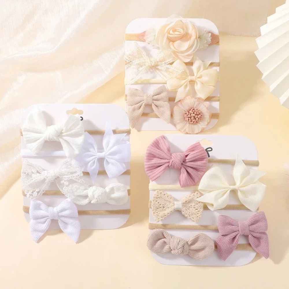Baby Gear - 5Pcs 아기 꽃 레이스 활 머리띠