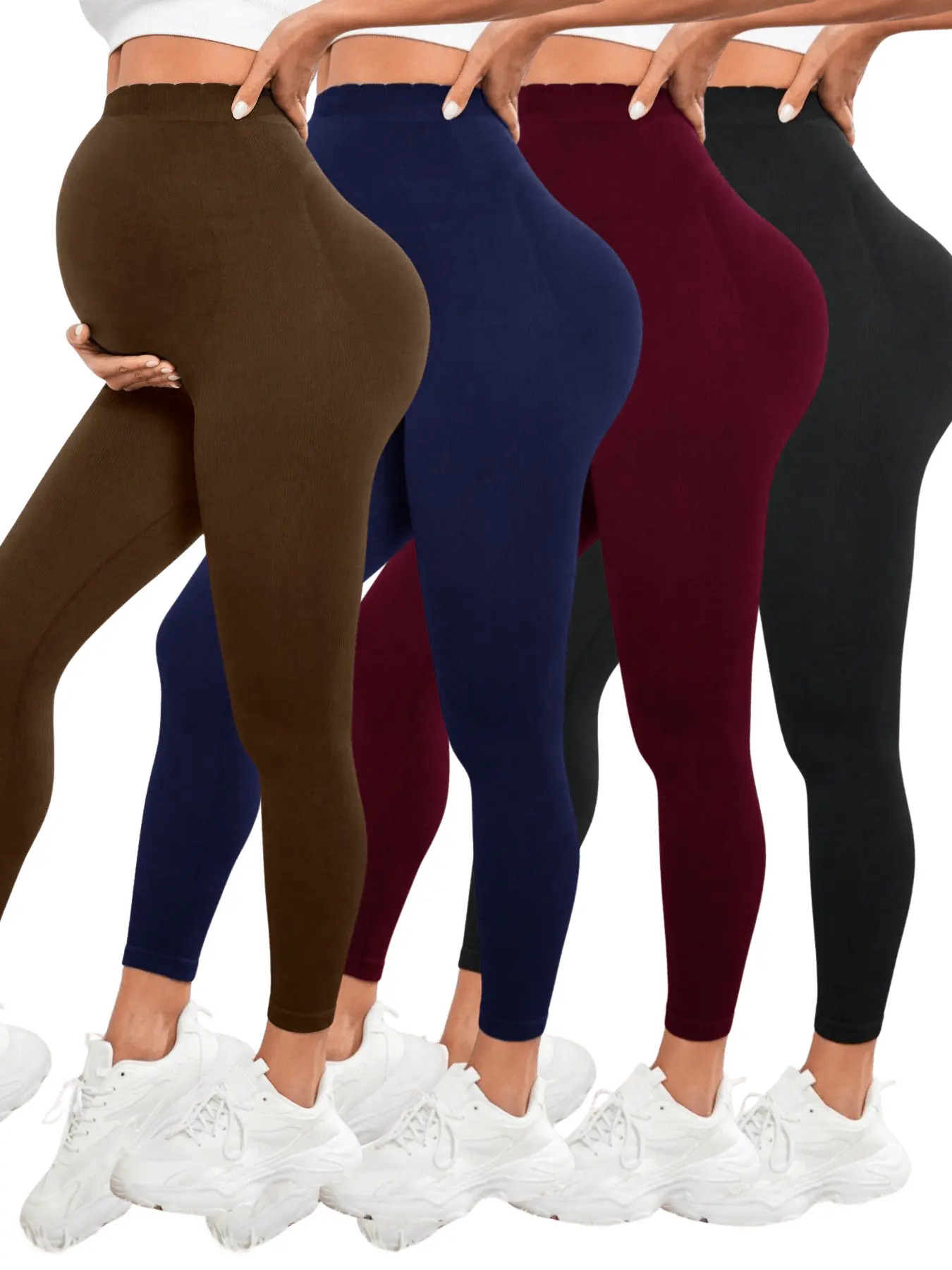 Maternity Wear - 임산부를 위한 하이웨이스트 임부 레깅스, 배를