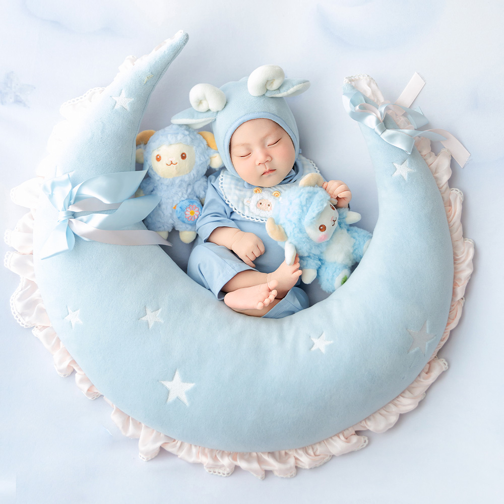 Infant Photography Props Outfit - 귀여운 양 신생아 사진 소품 세트