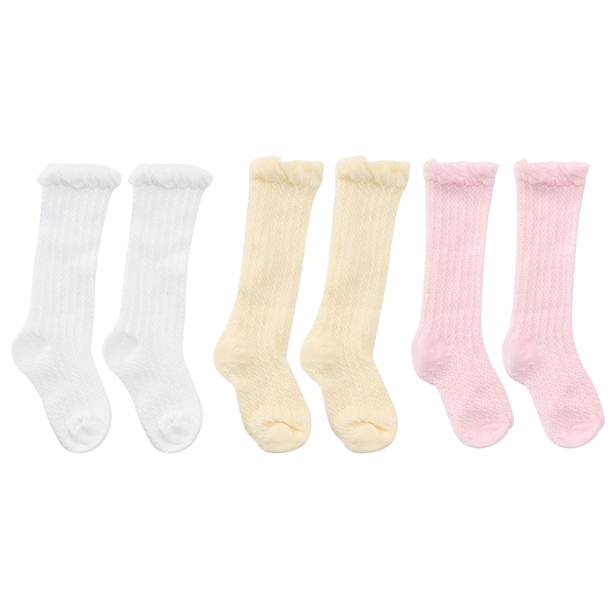 Unisex Baby Socks Non Slip - 아기용 모기 방지 긴 양말 3켤레,