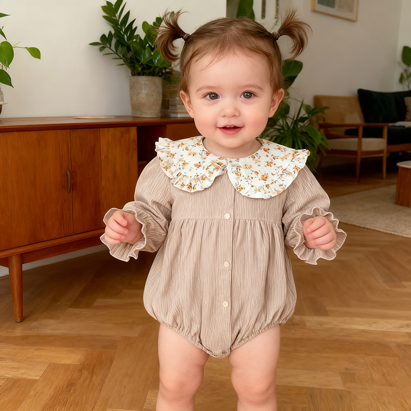 봄 빈티지 신생아 유아 여아 롬퍼 코듀로이 베이비 롬퍼 - Newborn Baby Girl Romper Floral 리뷰 및 가격