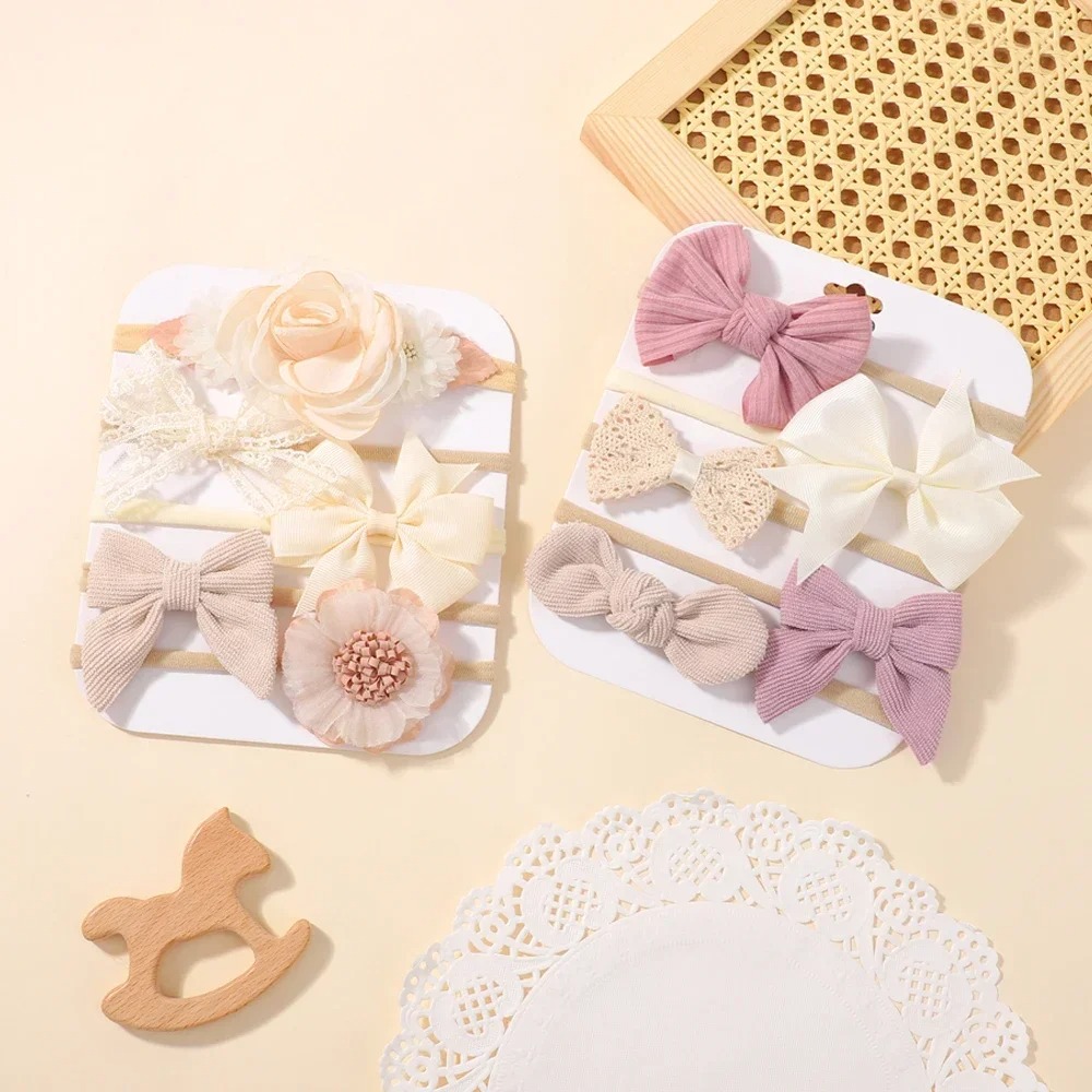 5Pcs 아기 꽃 레이스 활 머리띠 탄성 나일론 신생아 - Baby Gear 리뷰 및 가격