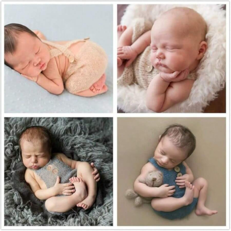 신생아 사진 소품 부드러운 모헤어 니트 롬퍼 반바지 세 - Infant Photography Props Outfit 리뷰 및 가격