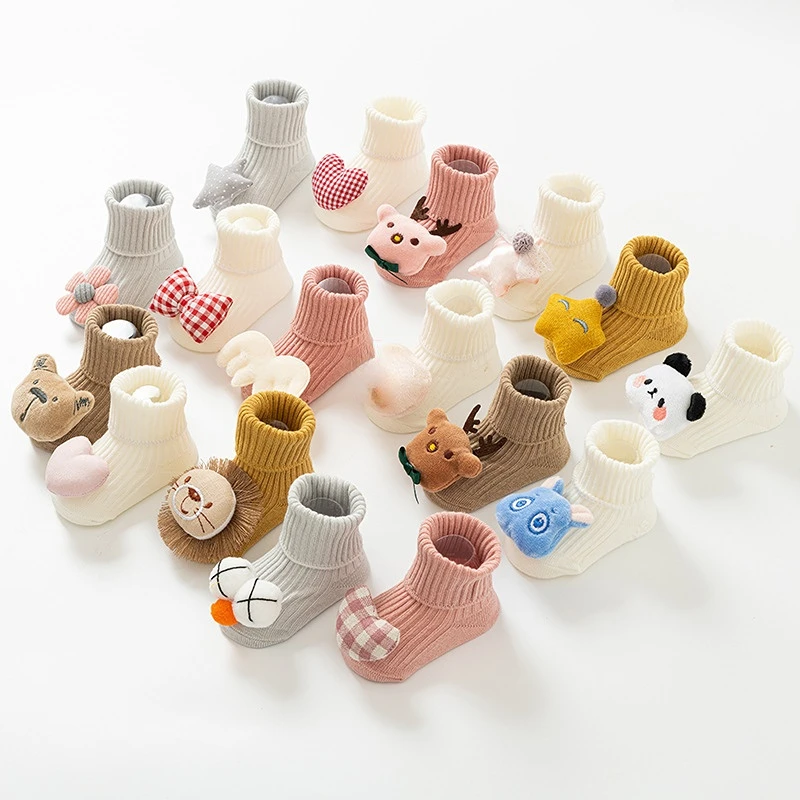 겨울 아기 따뜻한 귀여운 만화 인형 양말 봄 가을 미끄 - Unisex Baby Socks Non Slip 리뷰 및 가격