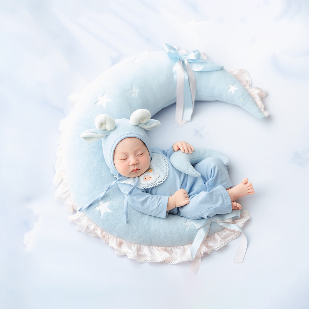 귀여운 양 신생아 사진 소품 세트 달 모양 포즈 베개  - Infant Photography Props Outfit 리뷰 및 가격